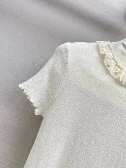 CE 25SS ruffle knit shirt