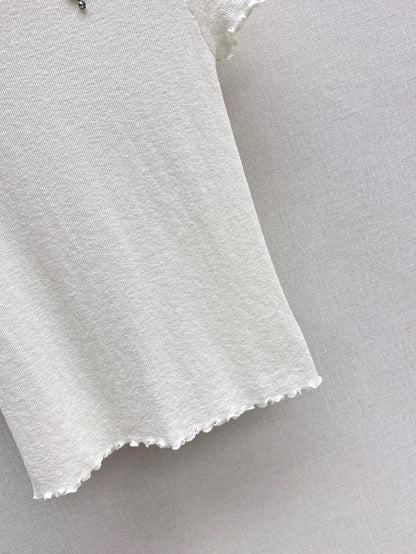 CE 25SS ruffle knit shirt