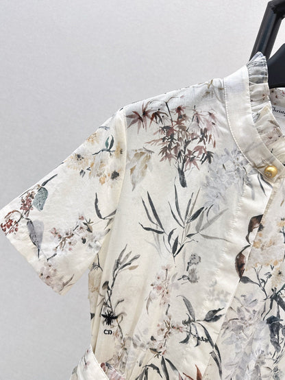 CD 25ss print shirt dress