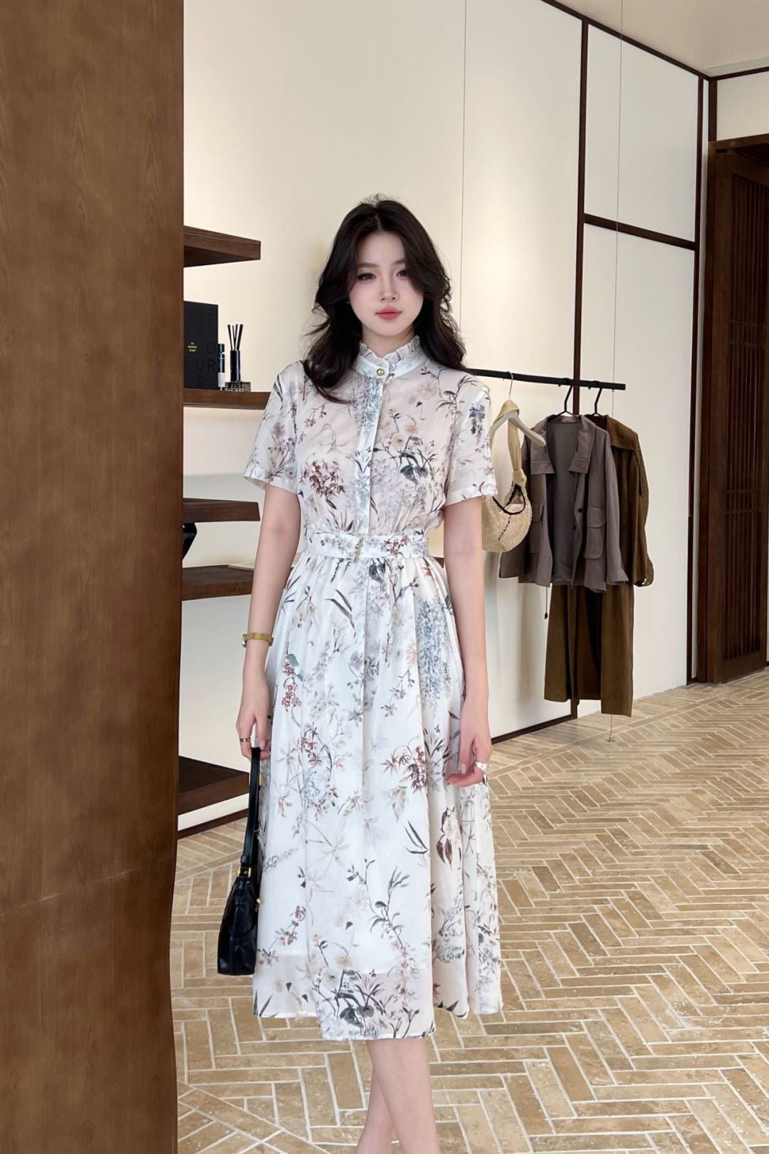 CD 25ss print shirt dress