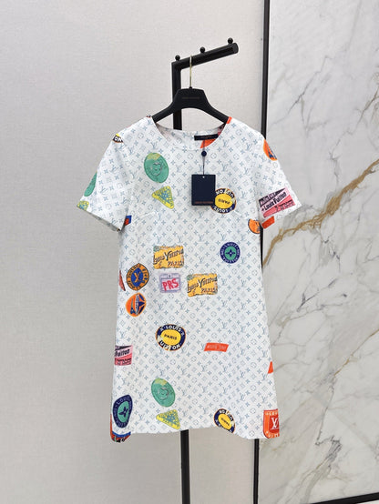 L 25ss print dress