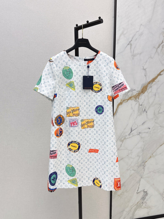 L 25ss print dress
