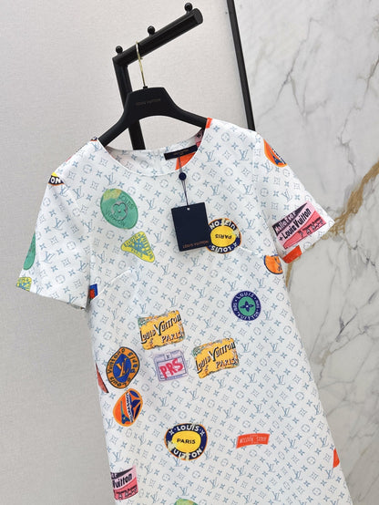 L 25ss print dress