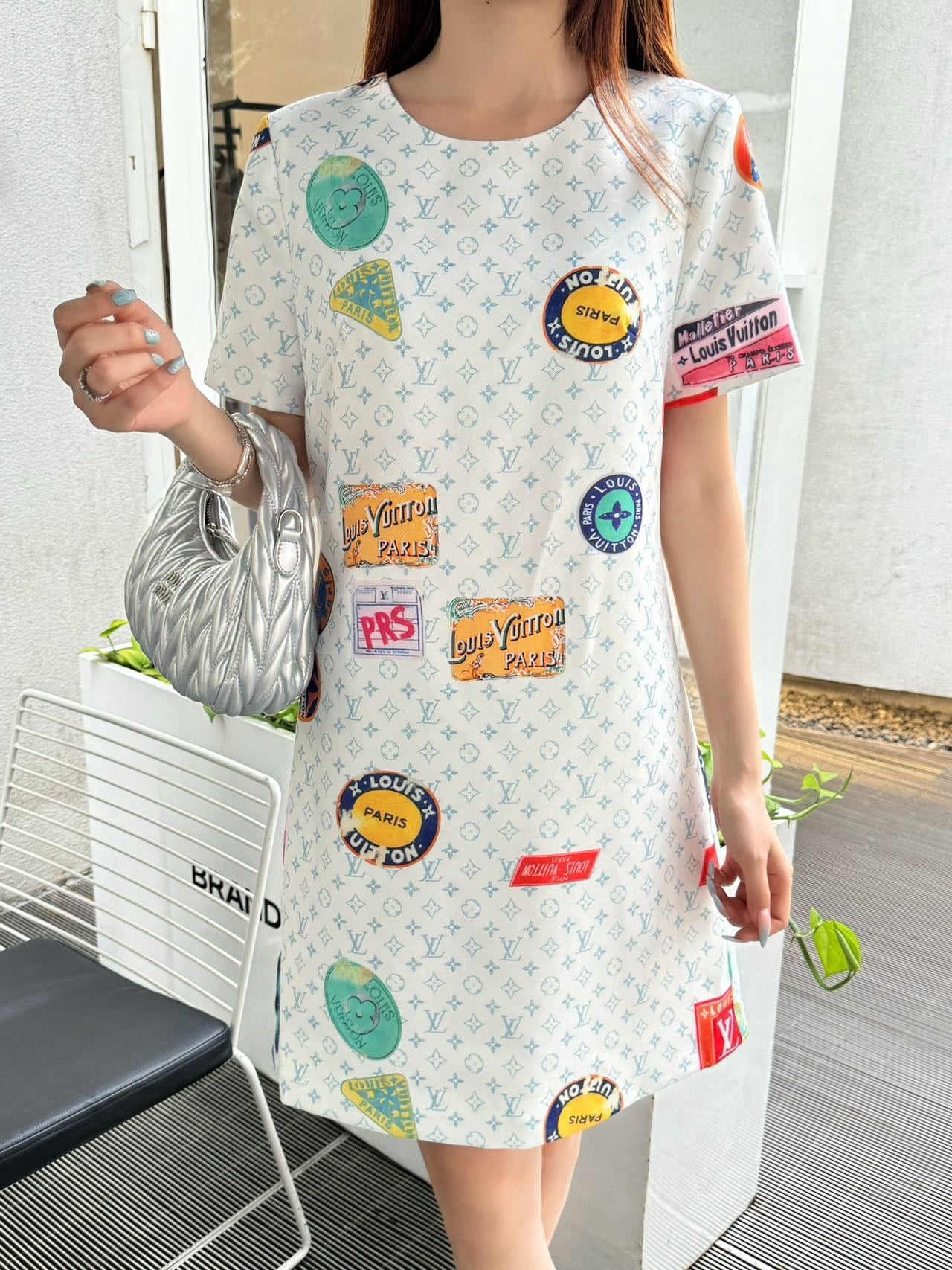 L 25ss print dress