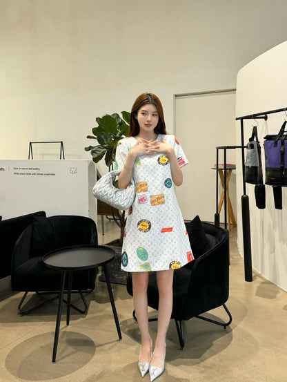 L 25ss print dress