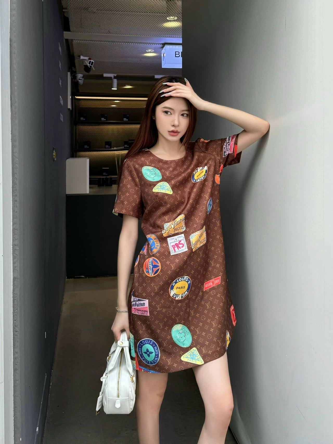 L 25ss print dress