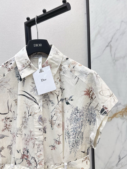 CD 25ss print shirt dress