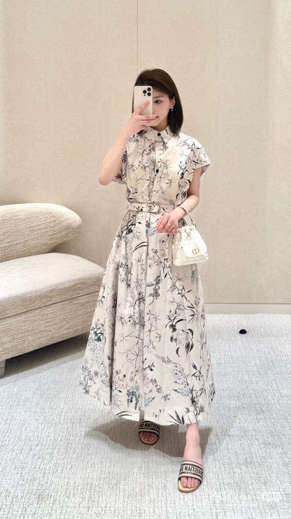 CD 25ss print shirt dress