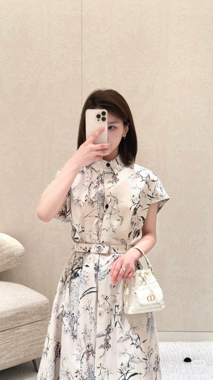 CD 25ss print shirt dress
