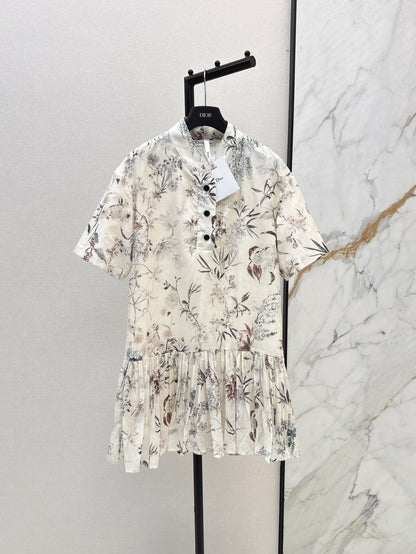 CD 25ss print V-neck dress