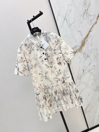 CD 25ss print V-neck dress