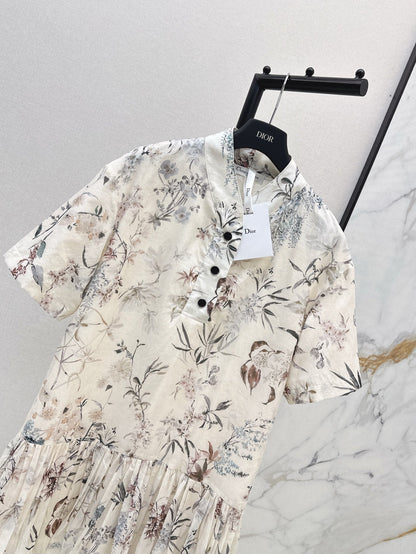 CD 25ss print V-neck dress