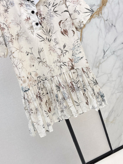 CD 25ss print V-neck dress