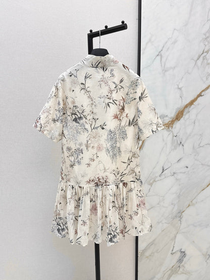 CD 25ss print V-neck dress