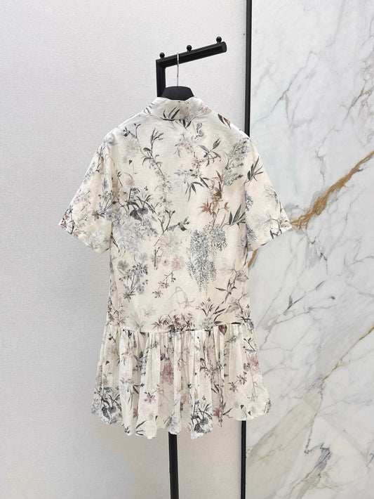 CD 25ss print V-neck dress