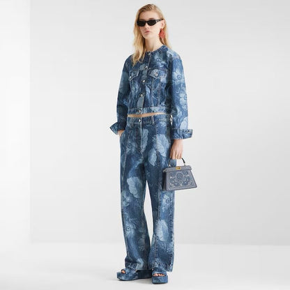 Fen 25ss print jeans