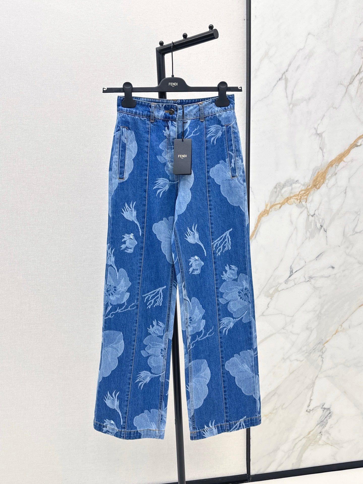 Fen 25ss print jeans