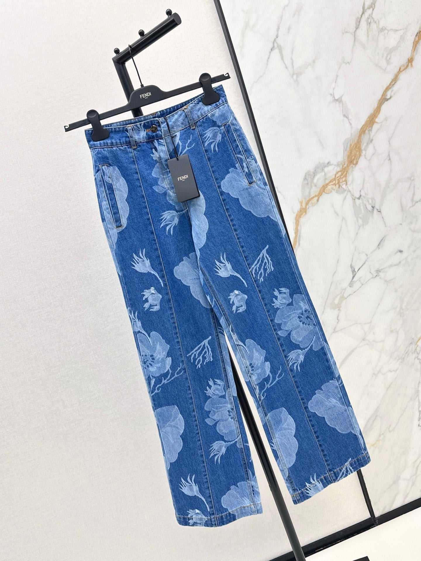 Fen 25ss print jeans