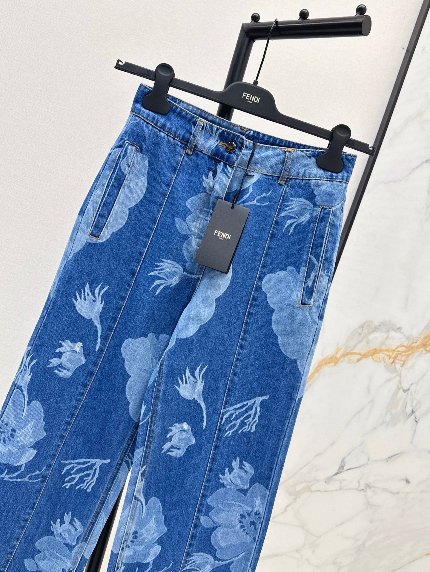 Fen 25ss print jeans