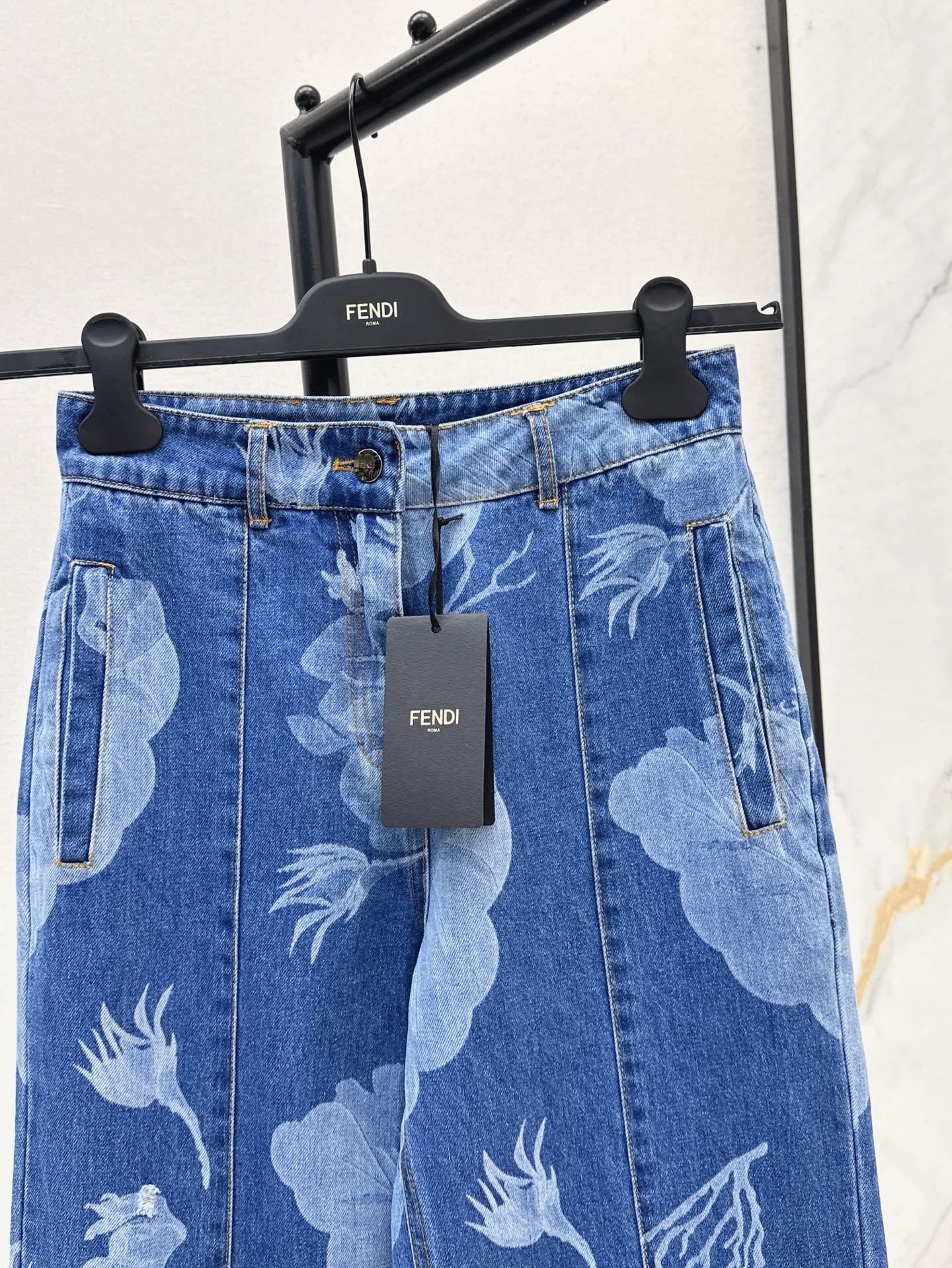Fen 25ss print jeans