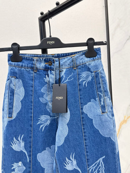 Fen 25ss print jeans