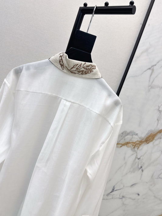 bru 25ss embroidered shirt