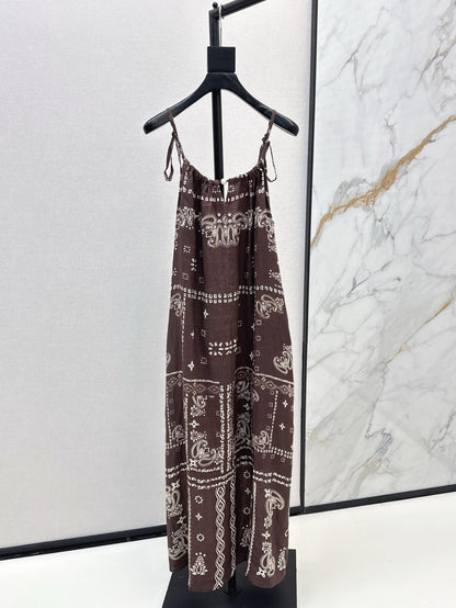 Zim 25ss print linen dress