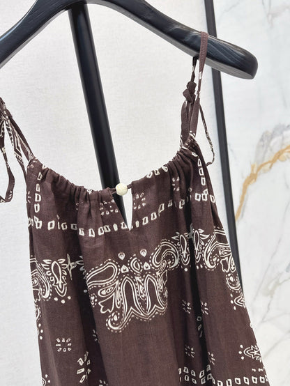 Zim 25ss print linen dress
