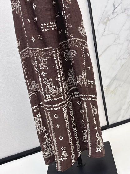 Zim 25ss print linen dress