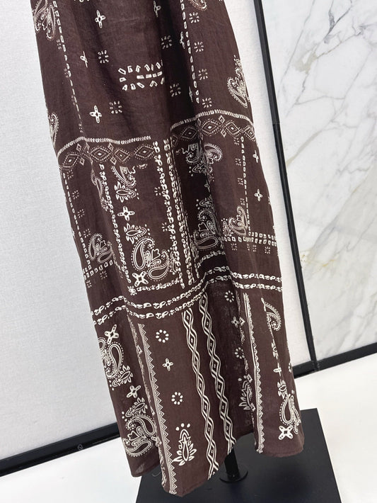 Zim 25ss print linen dress