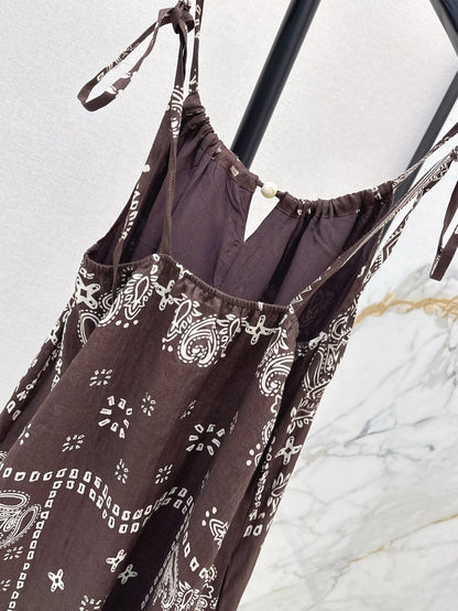 Zim 25ss print linen dress