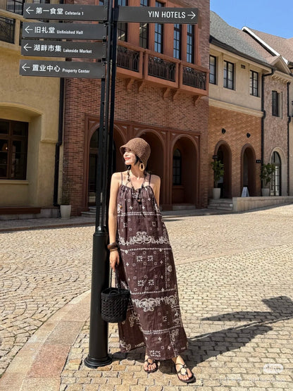 Zim 25ss print linen dress