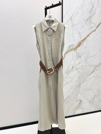 Loe 25ss Linen sleeveless dress