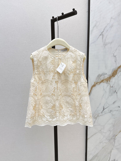 brun 25ss lace hollow vest