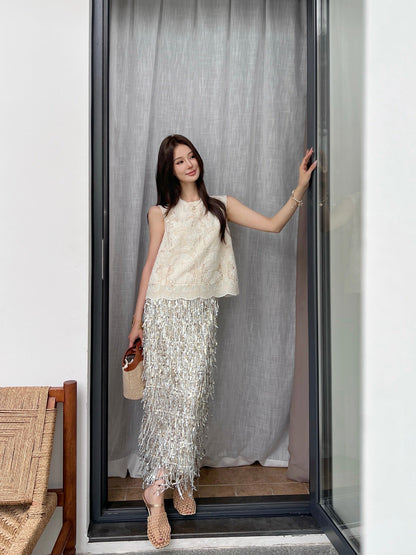 brun 25ss lace hollow vest