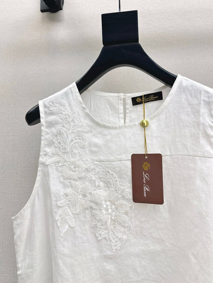 Loro 25ss linen embroidered suit