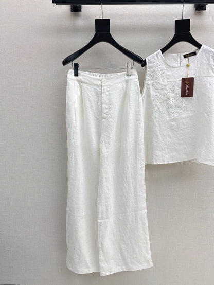 Loro 25ss linen embroidered suit