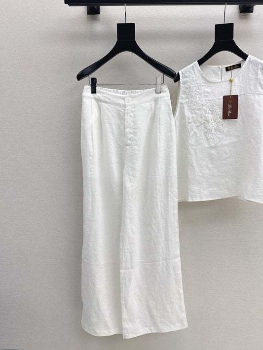 Loro 25ss linen embroidered suit