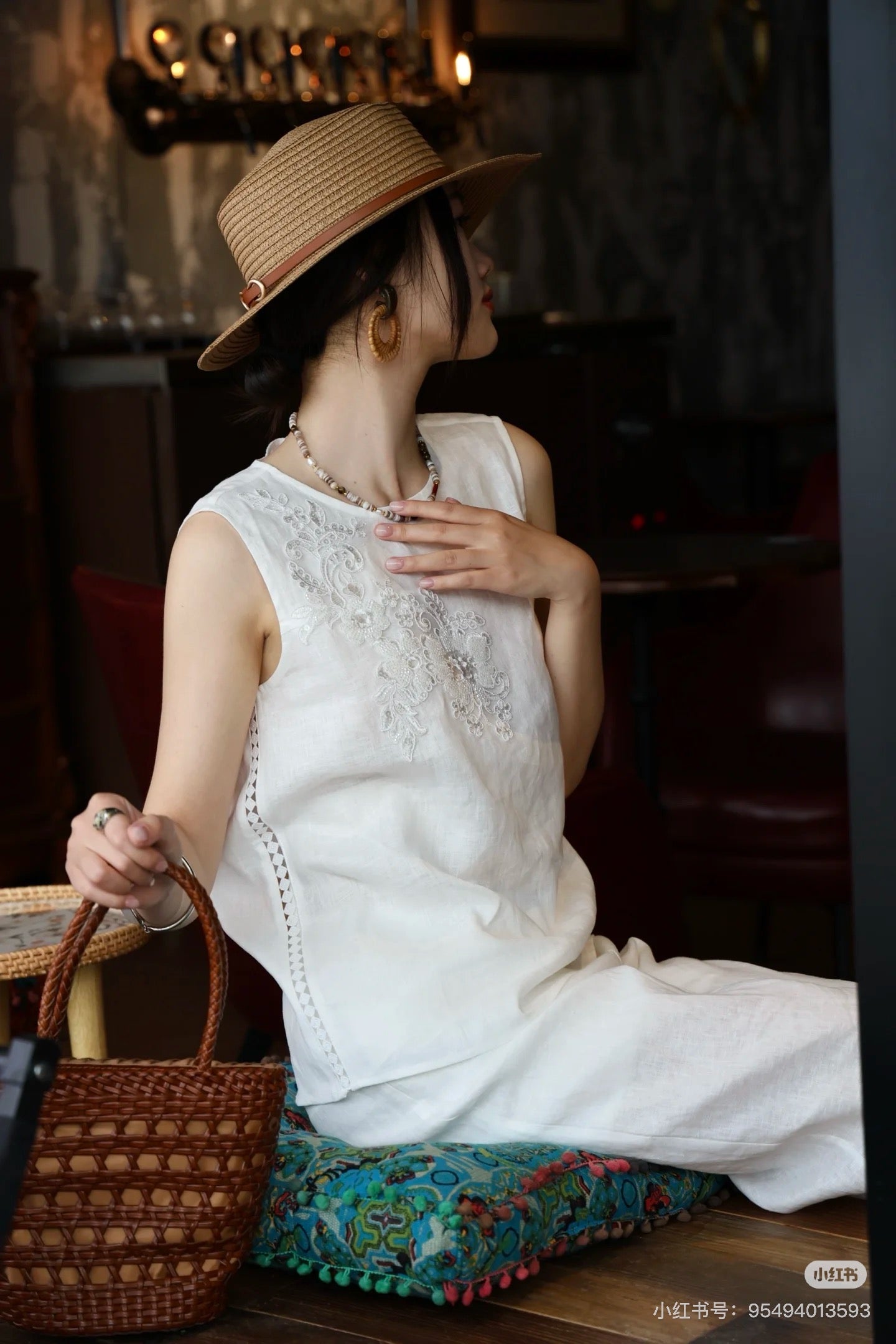 Loro 25ss linen embroidered suit
