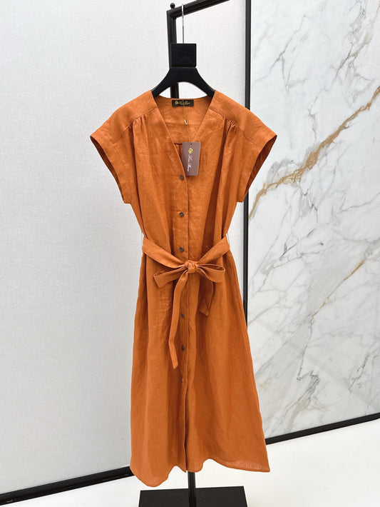 Loro 25ss sleeveless linen dress