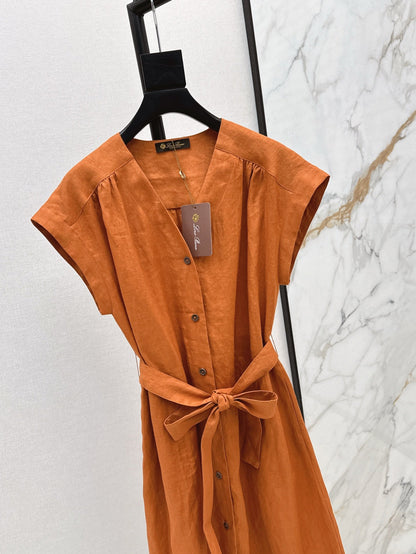 Loro 25ss sleeveless linen dress