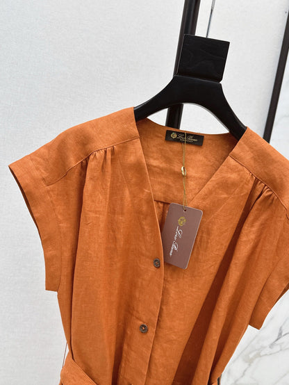 Loro 25ss sleeveless linen dress