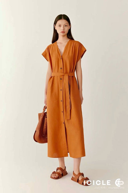 Loro 25ss sleeveless linen dress