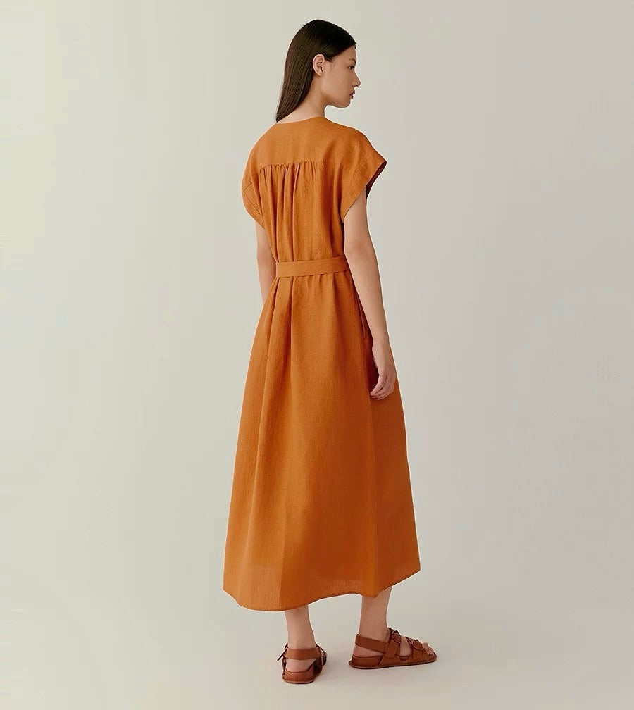 Loro 25ss sleeveless linen dress