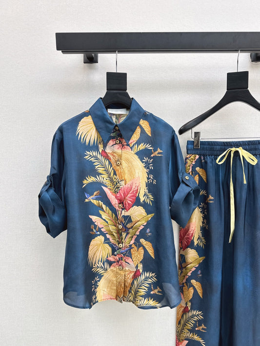 Zim 25ss Silk print shirt