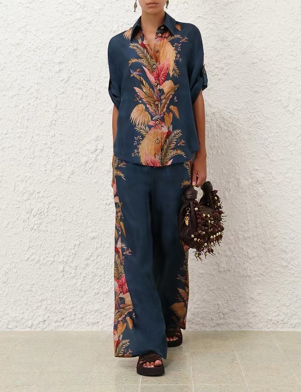 Zim 25ss Silk print shirt