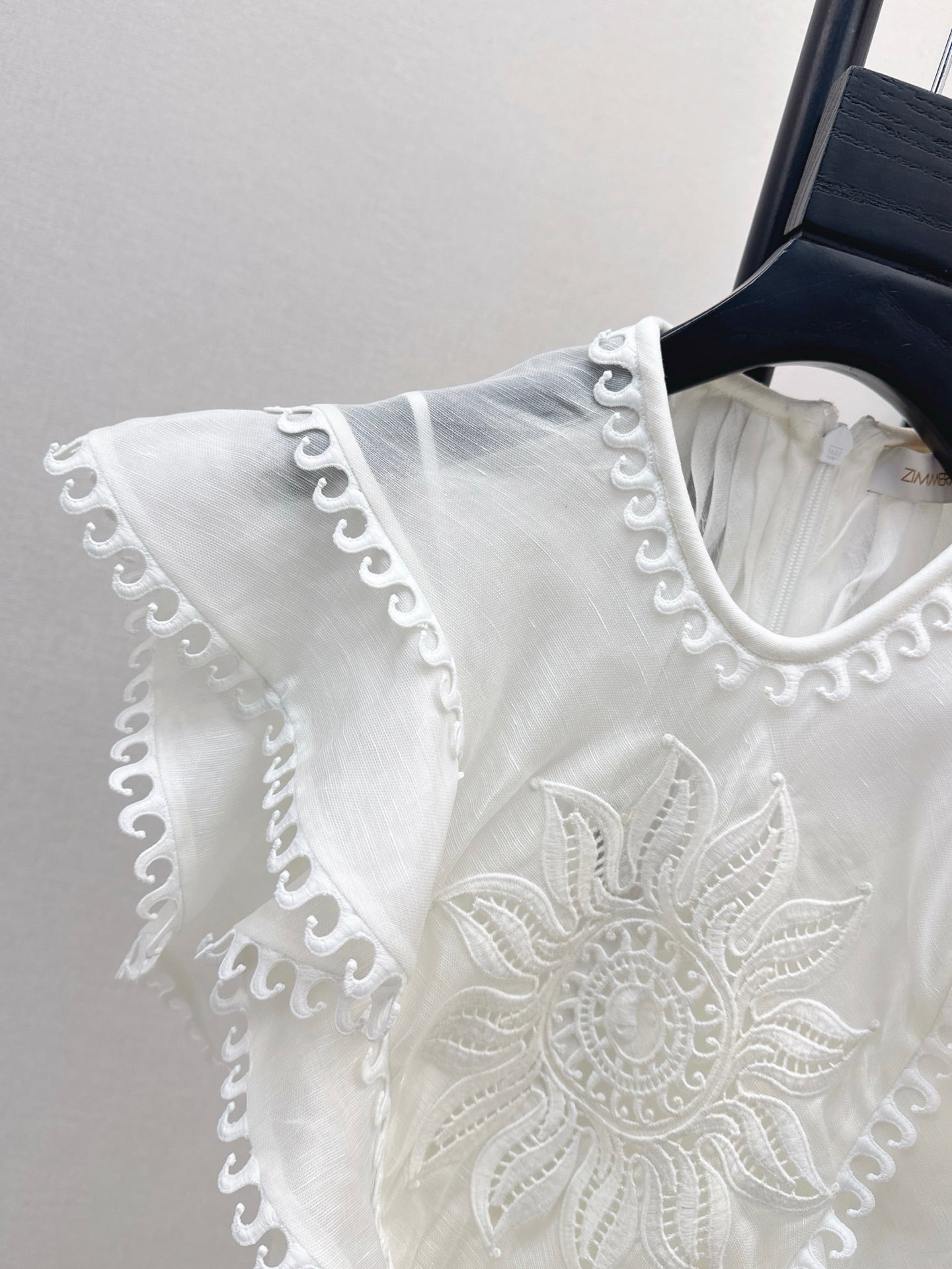 Zimm 25ss Silk Linen ruffle dress
