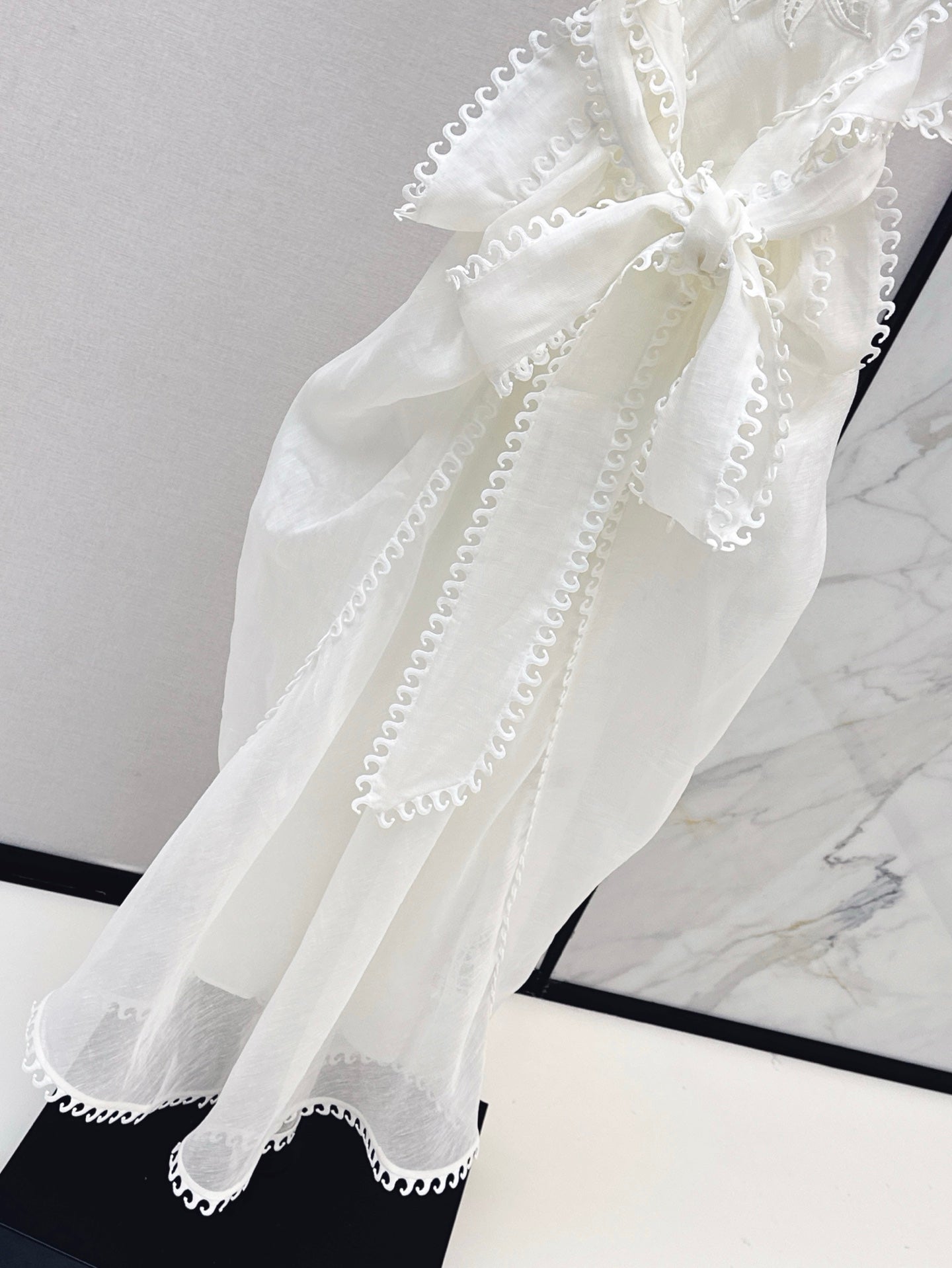 Zimm 25ss Silk Linen ruffle dress