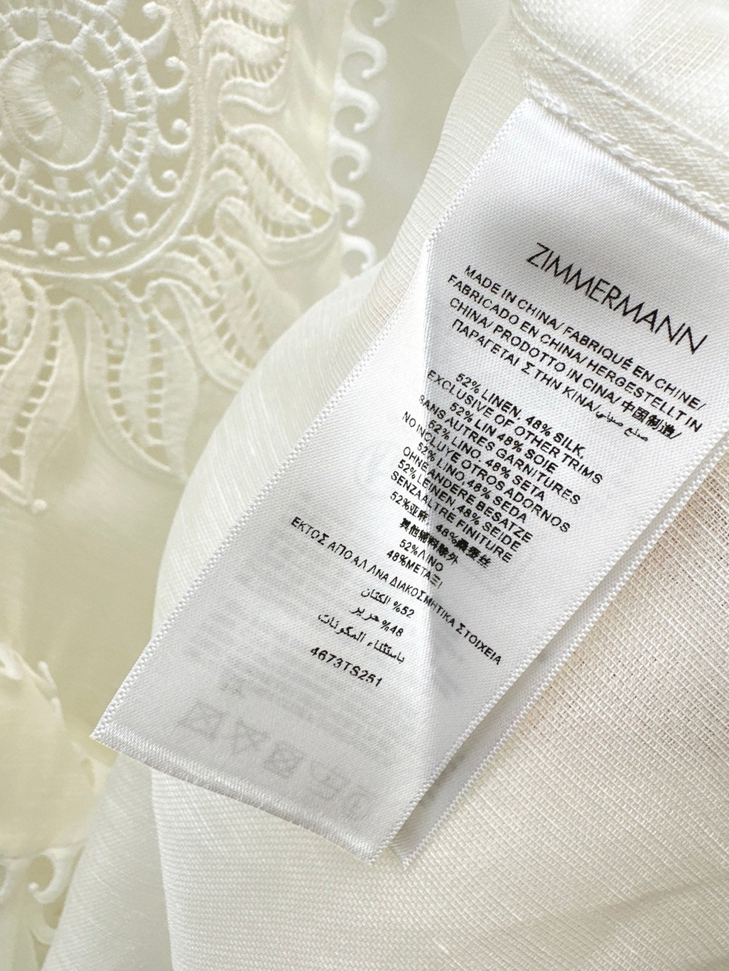 Zimm 25ss Silk Linen ruffle dress
