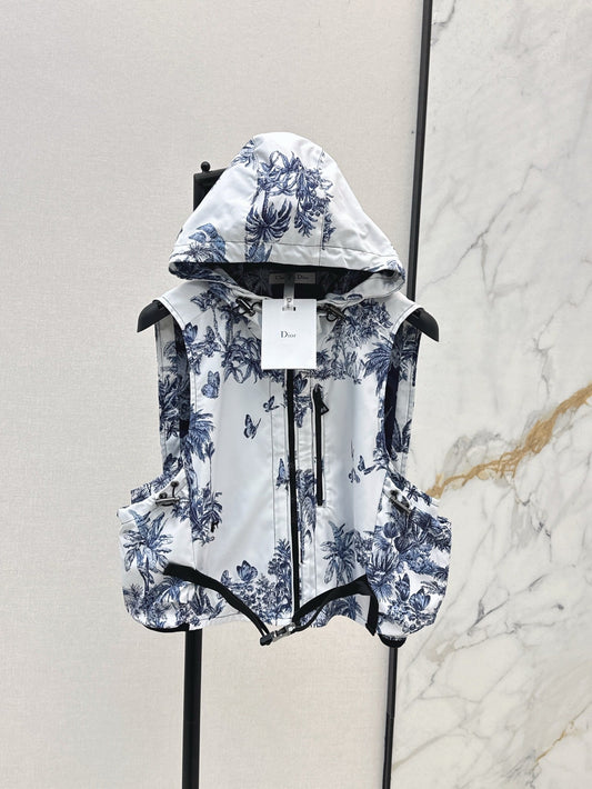 CD 25ss print hooded vest